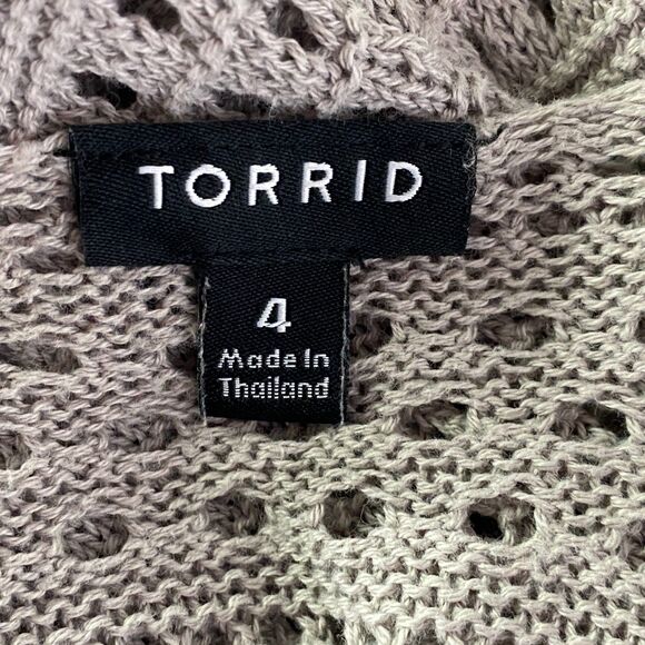 Torrid Pointelle Cardigan Open Knit Front Duster Longline Sweater Womens Size 4X - Picture 3 of 11